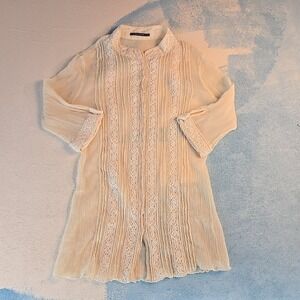 Elie Tahari Cream Lace Blouse